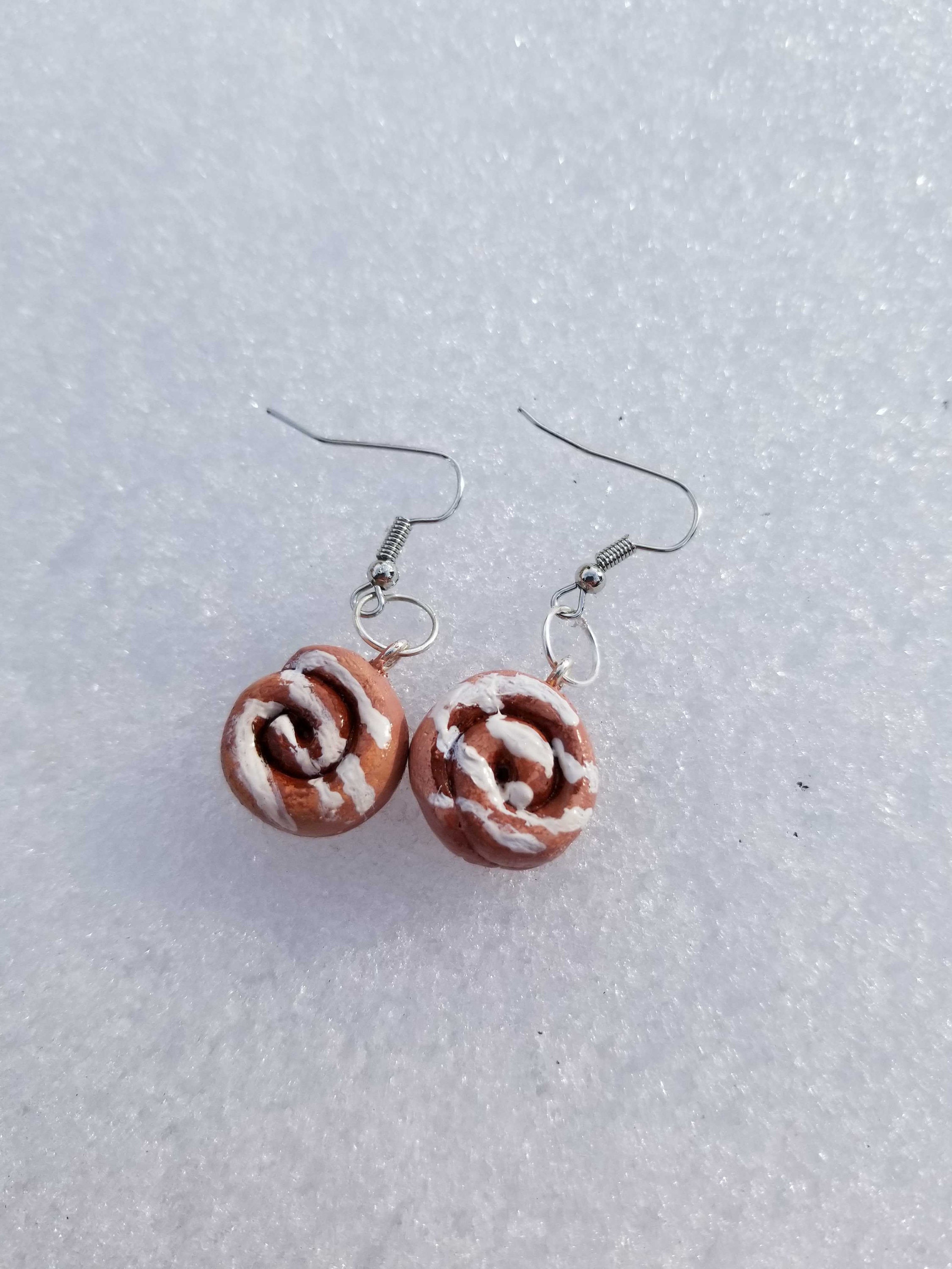 Cinnamon Roll Earrings Handmade Clay Earrings Etsy