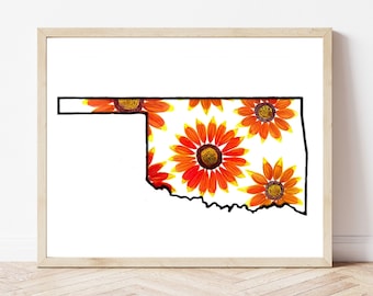 Indianerdecke Oklahoma Print | Gaillardia Oklahoma
