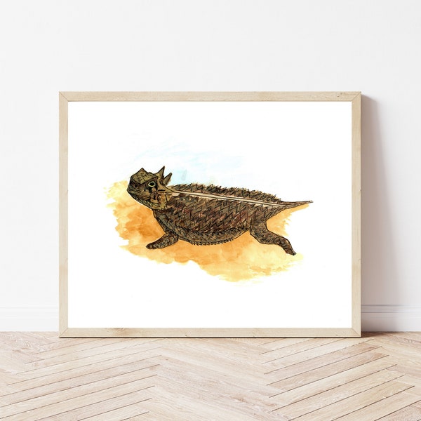 Texas Horned Lizard | Horny Toad Print | Horned Frog