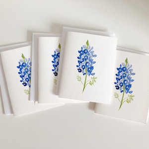 Bluebonnet Beauty artisanale : lot de cartes de voeux florales faites main