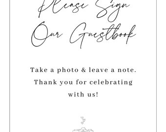 Signo del libro de visitas - Descarga digital instantánea