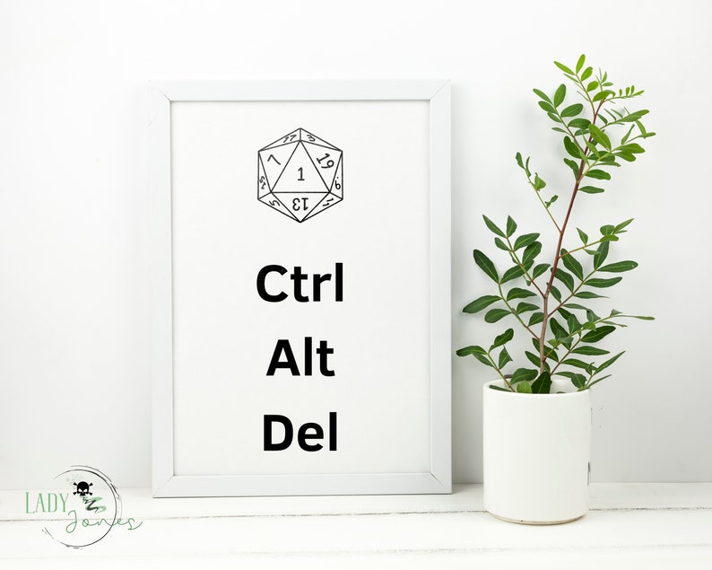 Ctrl Alt Del Print Funny Geek Wall Decor Etsy Canada