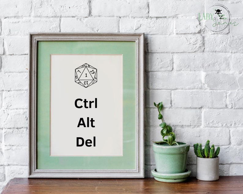 Ctrl Alt Del Print Funny Geek Wall Decor Etsy Canada