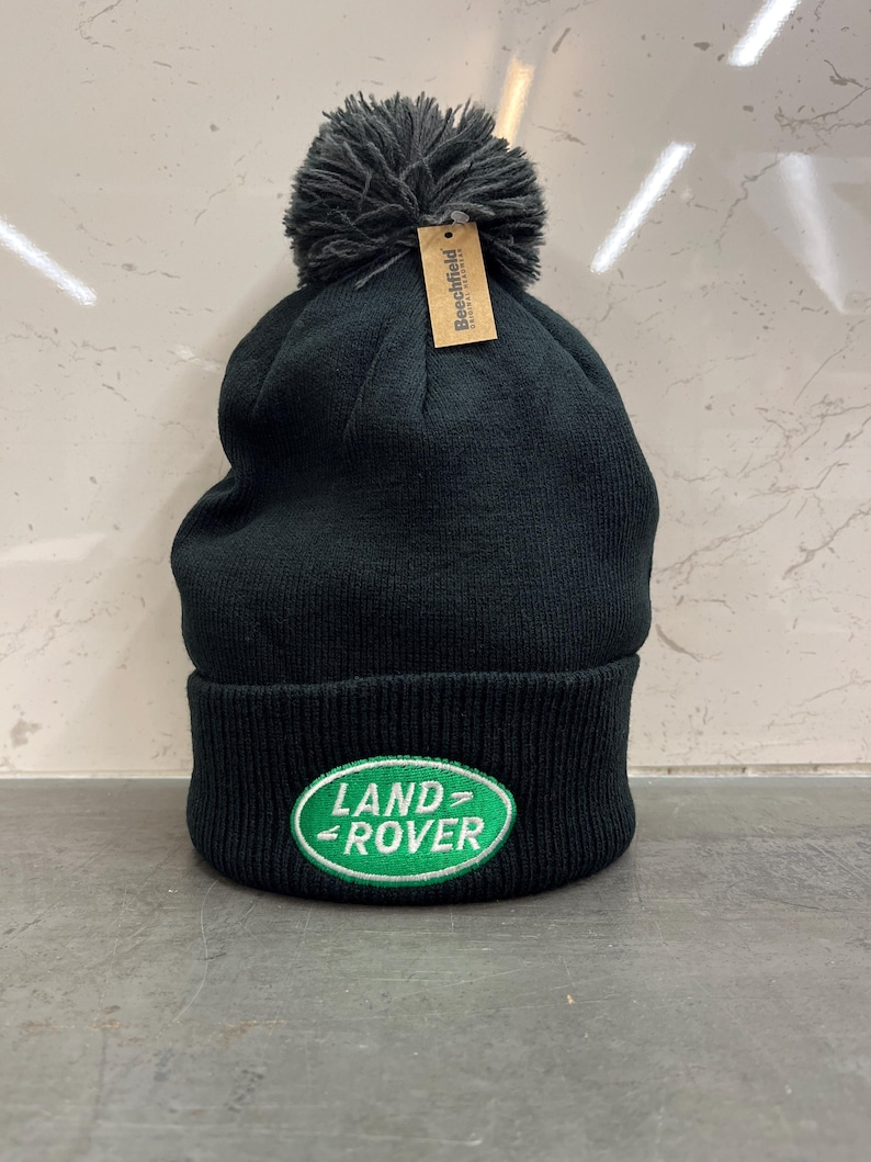 Land Rover Embroidered Bobble Hat Black One Size Adults - Etsy