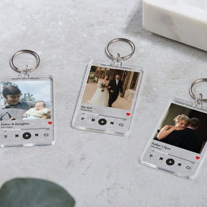 Cadeau personnalisé pour la fête des pères, cadeau porte-clés pour l'anniversaire d'un papa, cadeau d'anniversaire d'une fille à papa, cadeau musique pour papa, père de la mariée