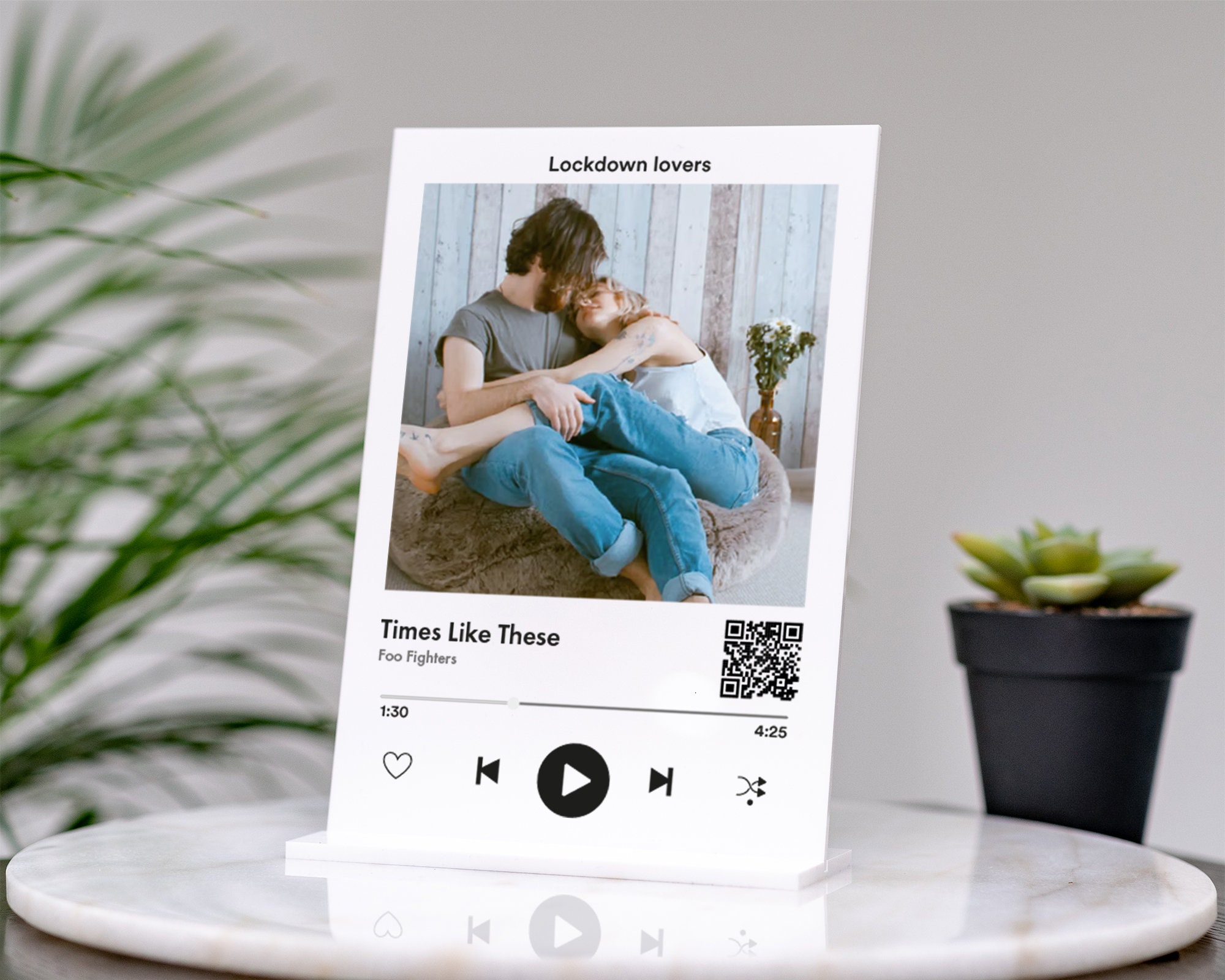 Cadre plaque musicale Spotify-Annoncez une nouvelle en chanson-omygift