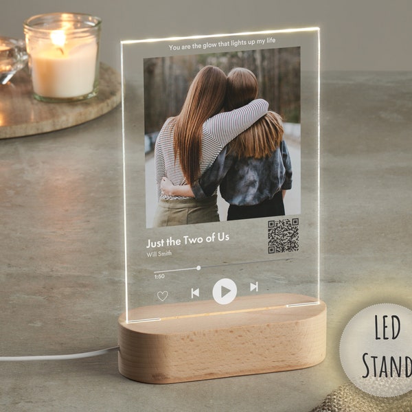 Custom LED Stand Song Plaque | Personalised Custom Song Plaque | Mothers Day Gift | Acrylic Music Song Plaque | Song Gift for Mum