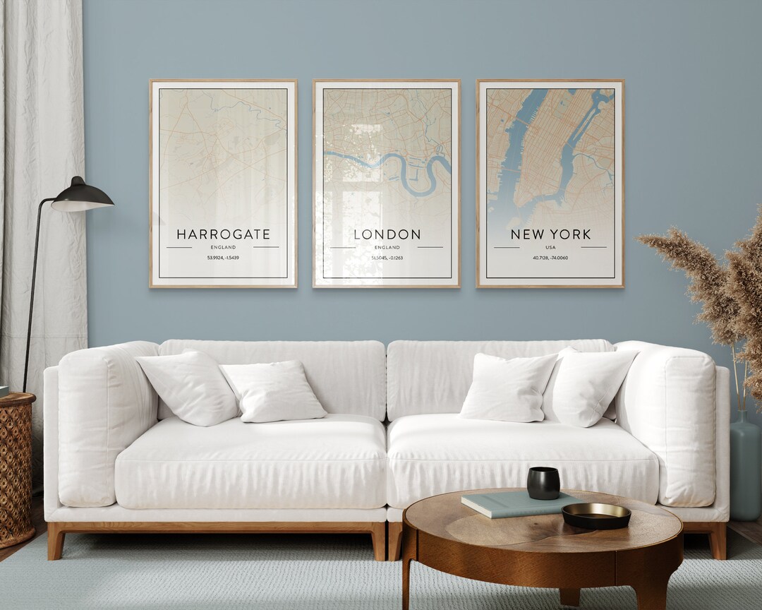 Set of 3 Personalised Maps City - Il 1080xN.5870029102 50mr 