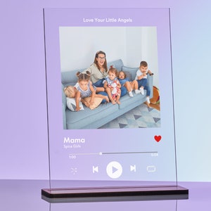 Personalised Song Plaque With Stand for Mothers Day,  Personalised Music Plaque With Stand for Mum, Mum Photo and Music Gift, Music Plaque