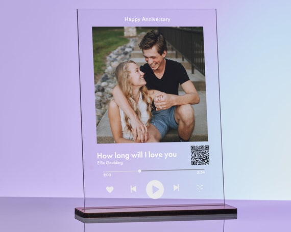 Targa per canzone Spotify personalizzata personalizzata di San Valentino con  supporto, regalo per coppie, regalo per lei, regalo per lui, canzone Spotify  personalizzata, compleanno -  Italia