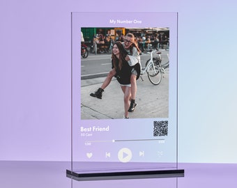 Sister Gift from Sister, Personalised Custom Song Photo Plaque Stand, Couple Gift, Gift for Her, Gift for Him, Personalised Song, music