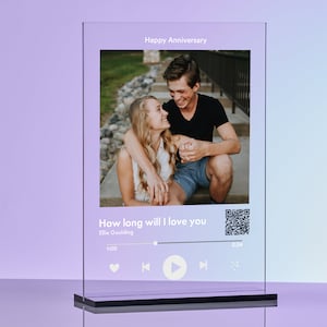 Personalisierte benutzerdefinierte Swarovski Song Plakette mit Ständer, Paar Geschenk, Geschenk für sie, Geschenk für ihn, personalisierte Kindle, Geburtstagsgeschenk