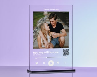 Personalised Custom Spotify Song Plaque with Stand, Couple Gift, Gift for Her, Gift for Him, Personalised Spotify Song, Birthday Gift