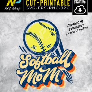 Softball svg, Retro Softball Mom svg ,file for cut, printable, Sublimation