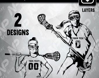 Lacrosse Girl SVG: Sports Player Cut File for Cricut (Digital Download)
