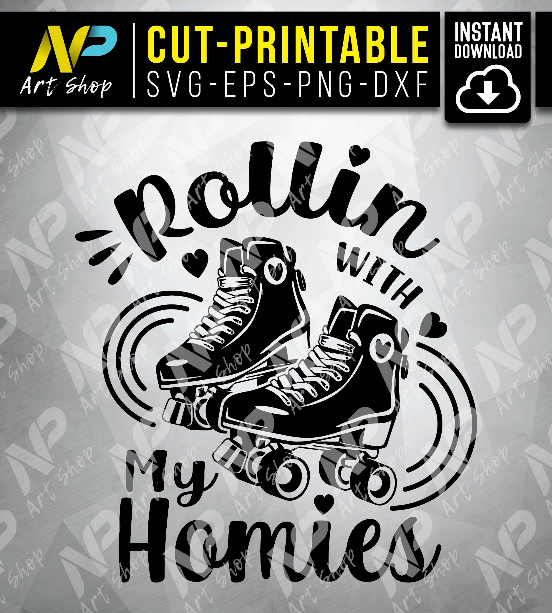 Roller Skate Svg Rolling With My Homies Retro Skate Svg for Etsy