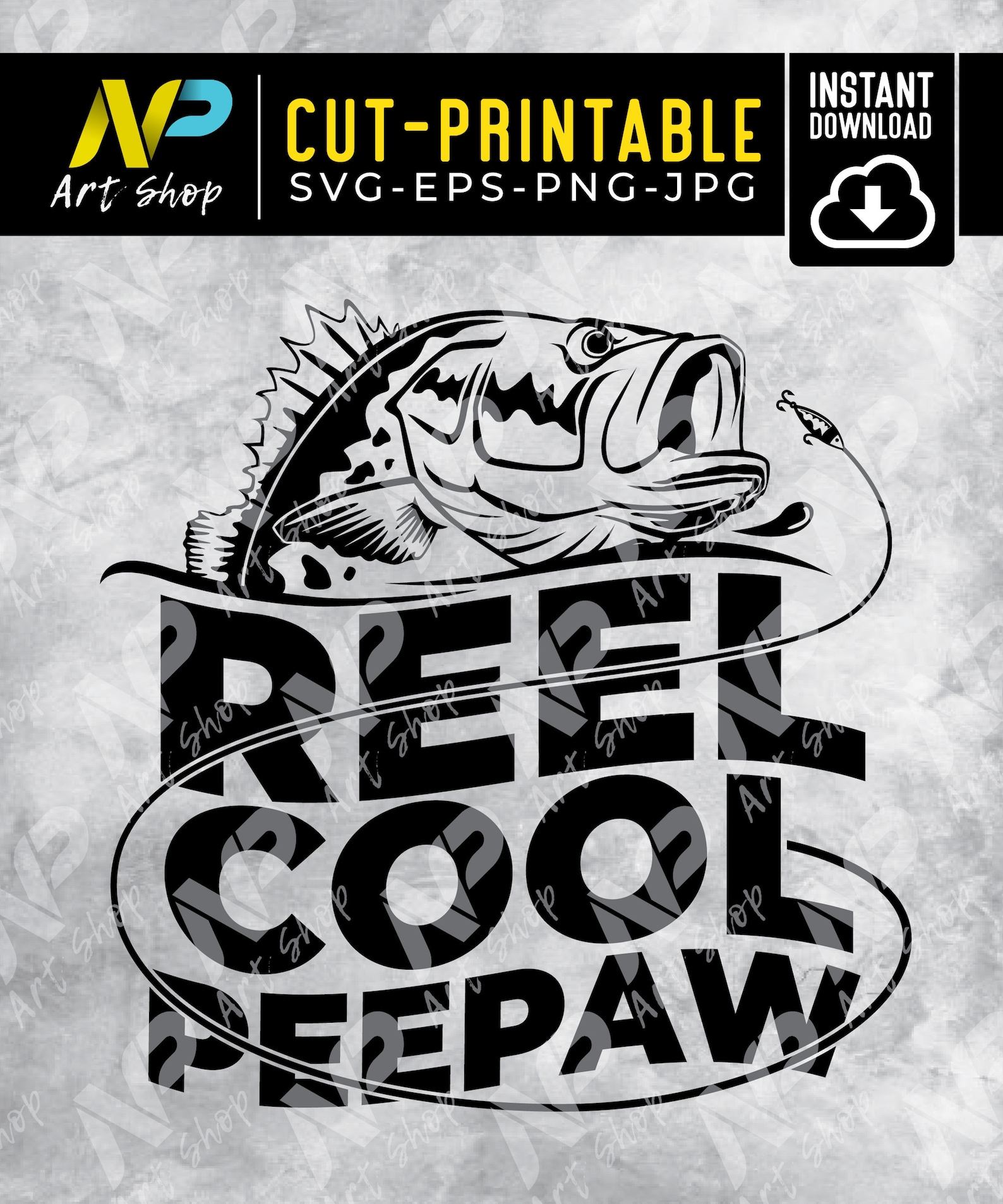 Reel Cool Peepaw SVG Grandpa Fishing svg for Cricut Fishing | Etsy