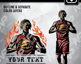 Dreadlock Basketball Player SVG: DIY Sports Design (Digital Download)