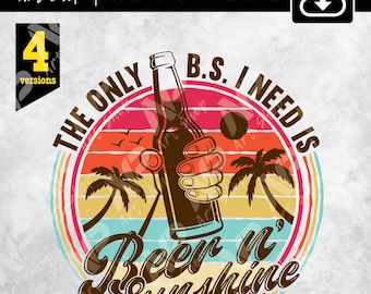 Beer and Sunshine SVG: Summer T-Shirt Design (Digital Download)