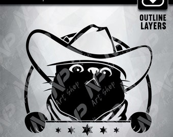 Cowboy Cat SVG: Meowdy Howdy Silhouette (Digital Download)