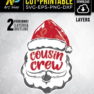 Christmas Cousin Crew SVG: Santa Hat Design (Digital Download)