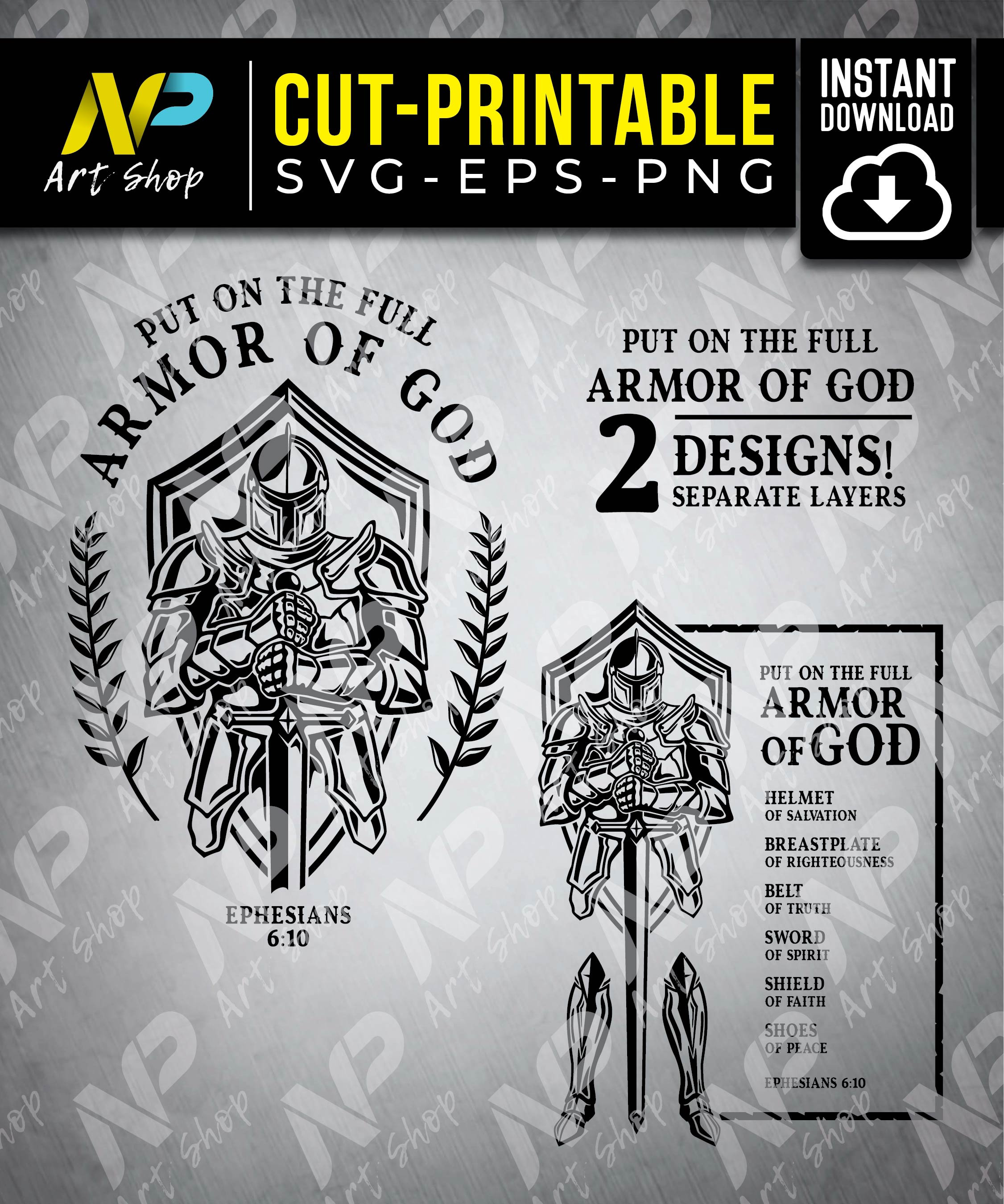 Put on the Full Armor of God Svg Ephesians Knight Svg Armor Etsy Canada