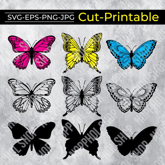 Download Butterfly Bundle Butterfly Templatesbutterfly Svg Cut Etsy