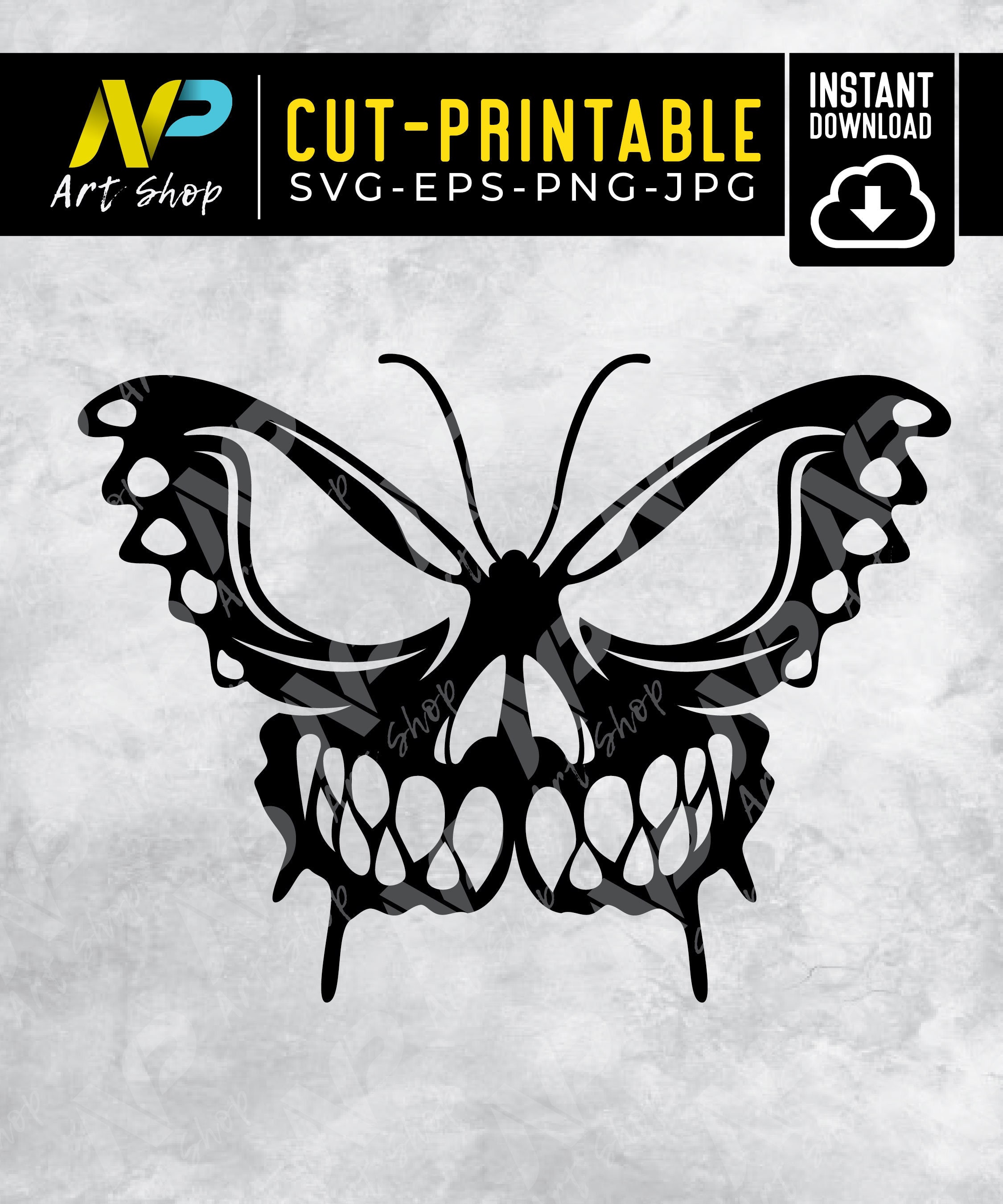 Free Free 270 Stencil Butterfly Skull Svg SVG PNG EPS DXF File