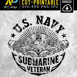 Submarine svg, US Navy svg, Submarine Warfare insignia svg