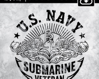 US Navy Submarine Veteran SVG: Warfare Insignia, Cut-Printable (Digital Download)