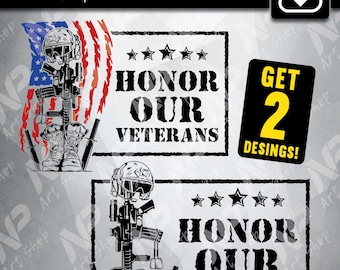 Honor Veterans Skull SVG: US Army Design (Digital Download)