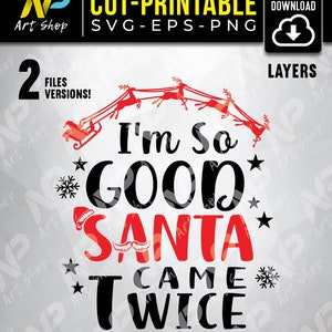 Funny Santa Claus SVG, Christmas Reindeer Design (Digital Download)