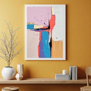 Pastel Abstract Art Print: Modern Textured Impasto (Digital Download)