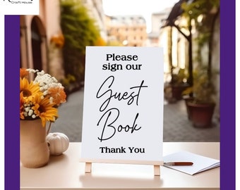 Please Sign Our Guest Book Vinyl Sticker: Wedding Sign Decal