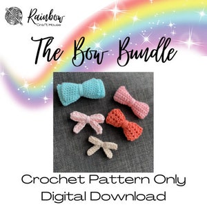 Crochet Bow Bundle Pattern  / Hair Bow Crochet Patterns / Bow Tie Crochet Pattern / Beginner Friendly Crochet Pattern / Digital Download