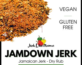 Authentic Jamaican Jerk Dry Rub, BBQ Rub, Hand Crafted Gourmet Spices, Gluten Free, No MSG