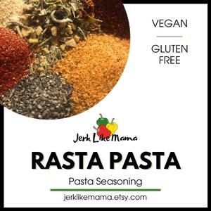 Authentic Jamaican Jerk Rasta Pasta Dry Seasoning, Rub, Hand Crafted Gourmet Spices, Gluten Free, No MSG
