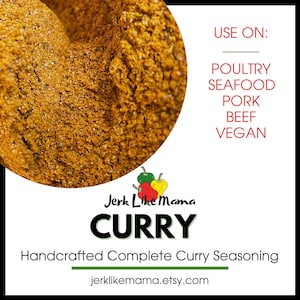 Authentic Jamaican Curry Seasoning Blend, Curry Powder, Organic Spices, Gluten-Free, No MSG
