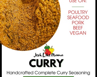 Authentic Jamaican Curry Seasoning Blend, Curry Powder, Organic Spices, Gluten-Free, No MSG