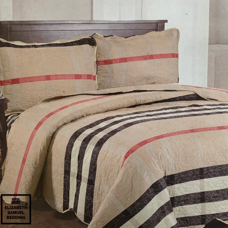 KING Size 3 Piece 100 Cotton Quilt & Sham Set Etsy