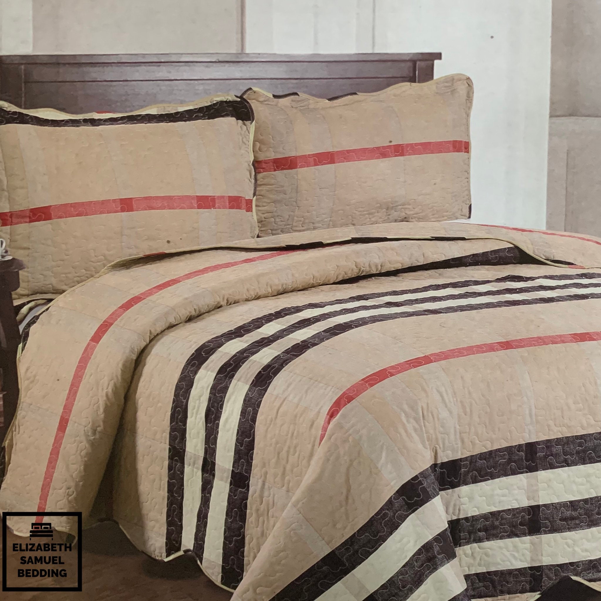 KING Size 3 Piece 100 Cotton Quilt & Sham Set Etsy