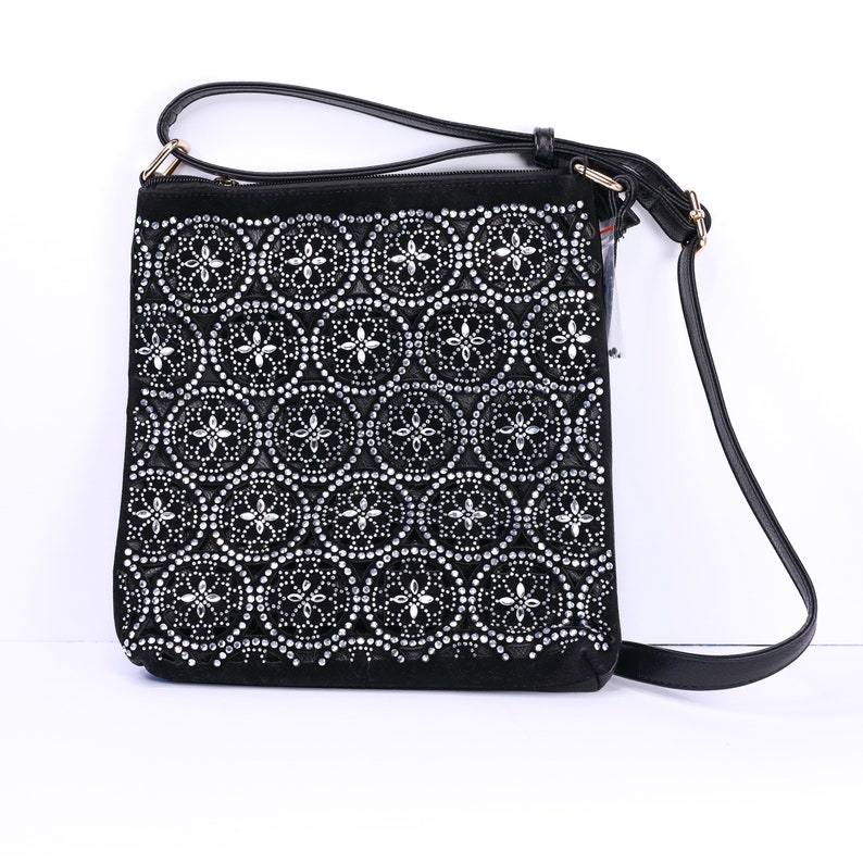 Embroidered Bling Crystal leather Shoulder Bag Cross Body Bag Gift Ideas for her