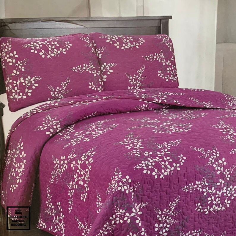 KING Size 3 Piece 100 Cotton Quilt & Sham Set Etsy