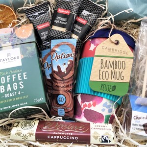 Coffee Lovers Delight - Bamboo Travel Mug, Organic Coffee & Chocolate, Mocha Coffee, Hot Chocolate - Gift for Him or Her - Fair Trade
