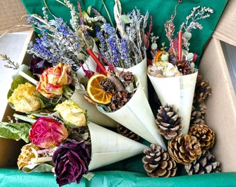Encendedores perfumados de rosa, lavanda, canela y naranja orgánicos (juego de 6)
