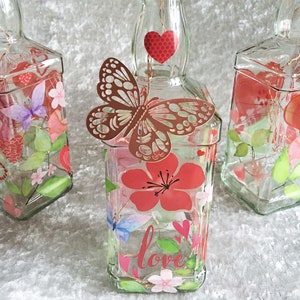 Love Garden Bottle Light – Decoupage Butterfly Fairy Lights
