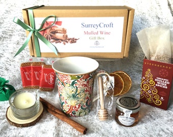 Caja de regalo de vino caliente – Taza Golden Lilly, especias orgánicas y miel