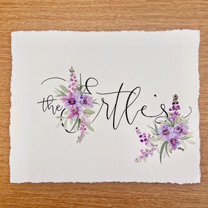 CUSTOM Floral Last Name Art | Personalized Watercolor Art | Painted Name Art | Hand-painted | Personalized Name Gift