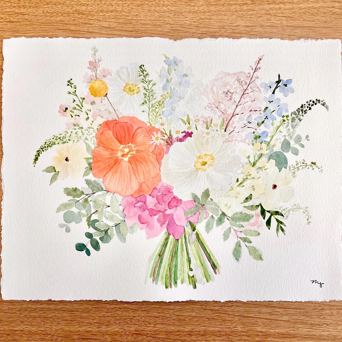Custom Watercolor Wedding Bouquet Painting - Etsy