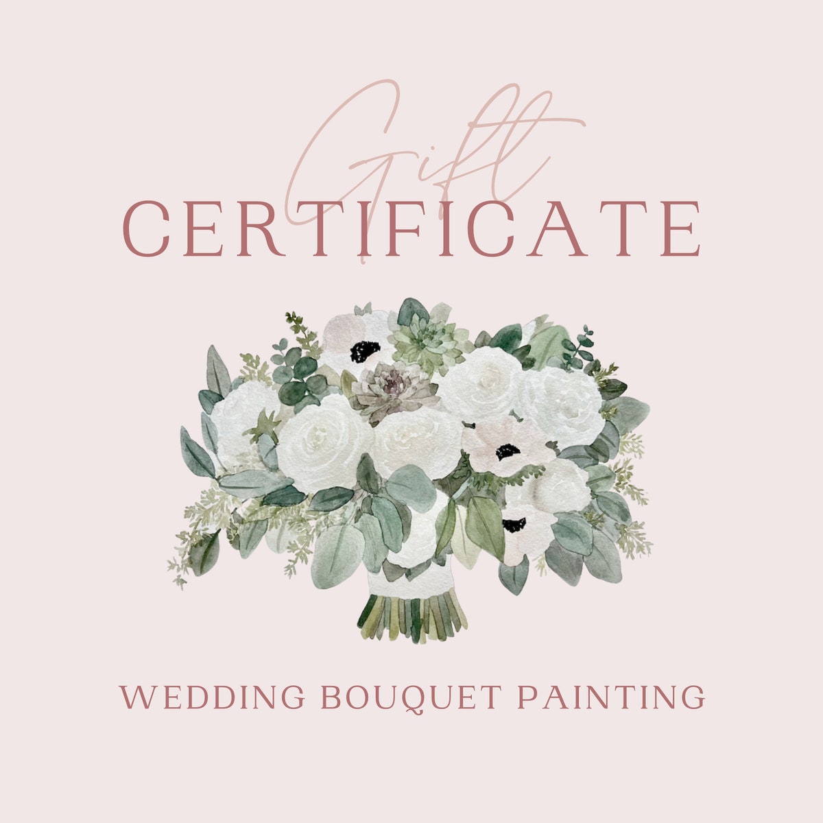 Watercolor Wedding Bouquet Painting - Createdbymaggiemarie on Etsy